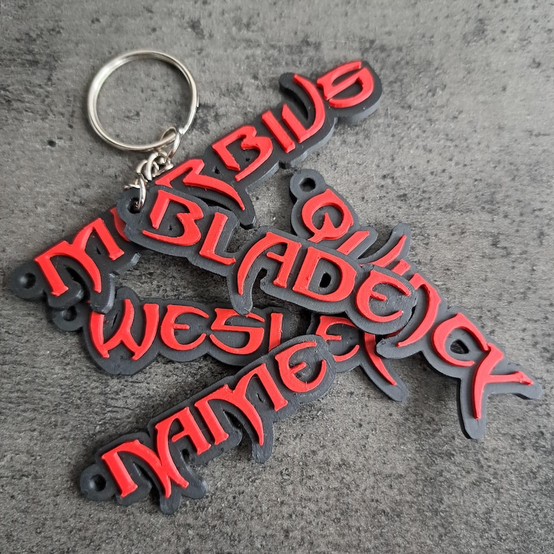 Wesley Lettering Blade Theme Name Keychain (personalized) - Etsy