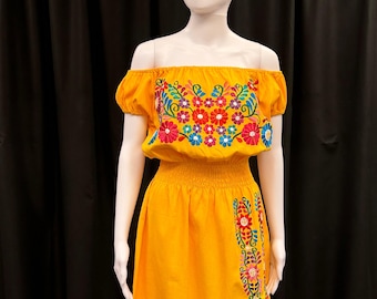 Guatemalan Embroidered Floral Dress