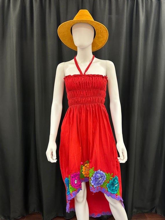 mexican embroidered halter dress Mexican Embroidered Halter Dress MEXICANA