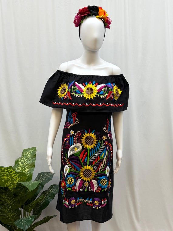 off the shoulder sunflower dress Our Plus Sunflower Print Off Shoulder Shirred Dress is such a vibe