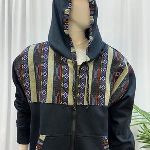 Guatemalan Handwoven Textile Hooded Jacket