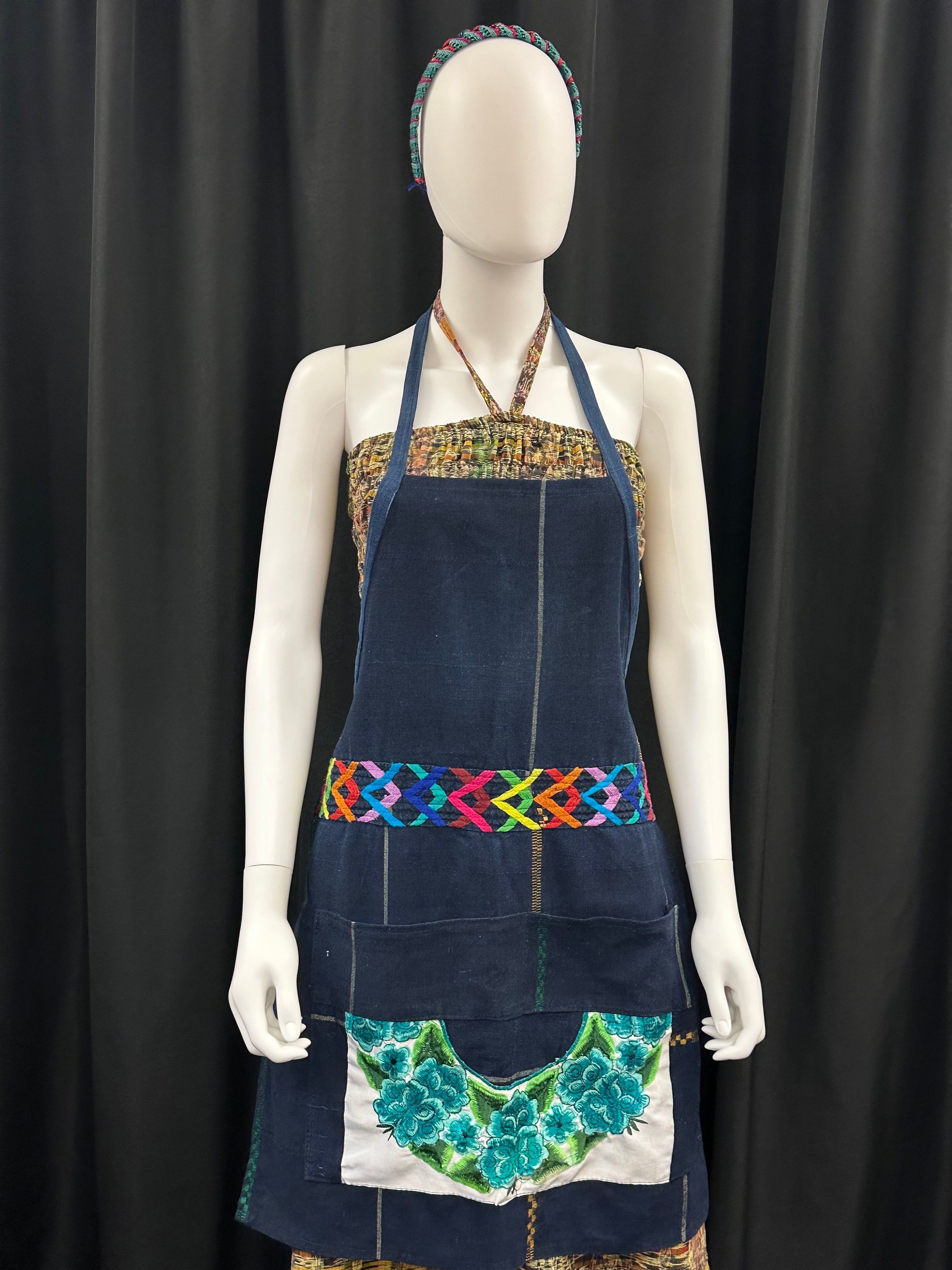ポケット付きグアテマラ刺繍入り女性用エプロン - Etsy 日本