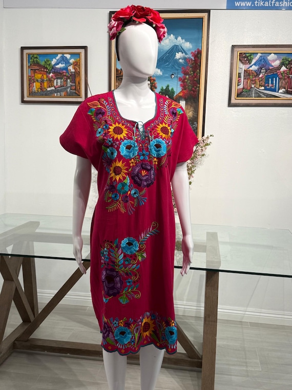 women's mexican embroidered dress Alemais Hearts Embroidered Midi Dress Print Size AU 16 main image 0