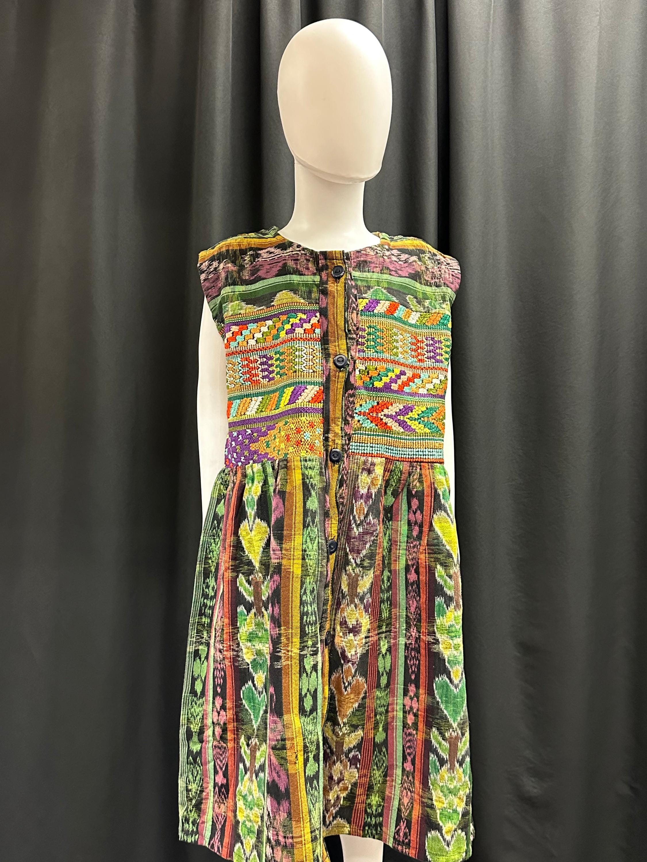 guatemalan embroidered dress Vintage Guatemalan Embroidered Cotton Peasant Dress - Size 3