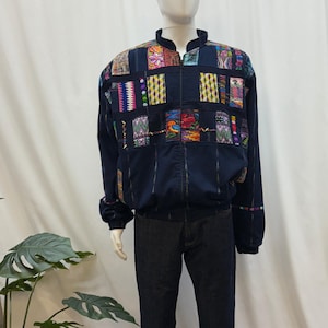 Herren-Patchworkjacke aus Guatemala, handgewebt