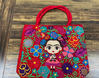 Sac à Dos Jute Frida Kahlo - Rouge - Taille Large - Femme - Neuf Sans étiquette