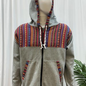 Guatemalan Handwoven Textile Hooded Jacket