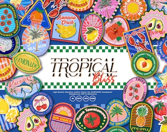 Tropical Summer Pattern Stylish 18 Bundle Summer Seamless Repeat Patterns for Fabric Sublimation commercial use
