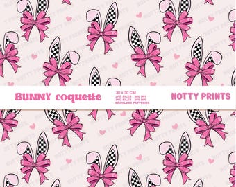 Bunny Bow Seamless Pattern, Easter Fabric (Digital Download)