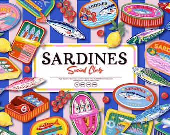 Sardine Summer Bundle Collection , 20 Bundle Summer Pattern  Summer Seamless Repeat  ,29 Png Elements for Fabric Sublimation commercial use