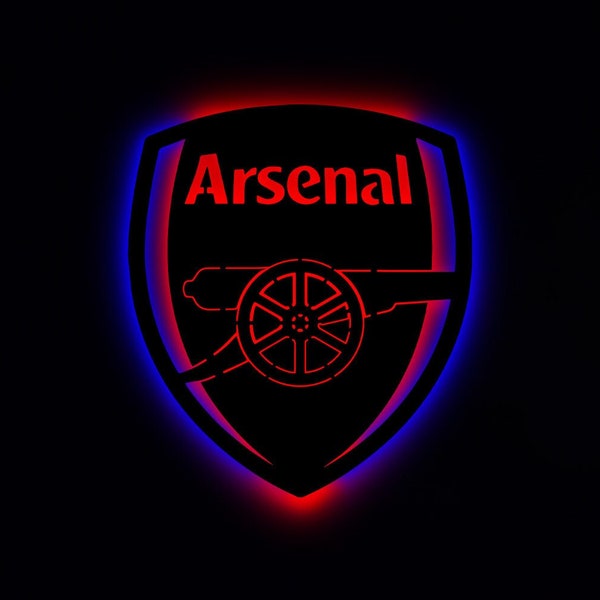 Arsenal Metal Led Sign Wall Decor, Led Light, Man Cave Decor, Gift for Sport Lover, Gift For Boyfriend, Gift for Husband, Football Team Logo