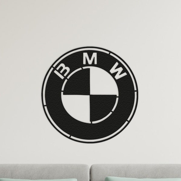 BMW Logo Metal Wall Art, Car Lovers, Custom Garage Sign, Metal Wall Decor, Automotive Decor, Car Silhouette Art, Gifts for Car Guys,
