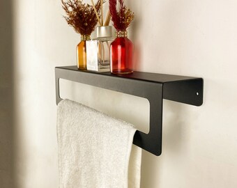 Towel Rack, Metal Towel Holder, Bathroom Organizer, Towel Shelf, Bathroom Shelf, Hand Towel Holder, Bathroom Accessories & Decor, Storage