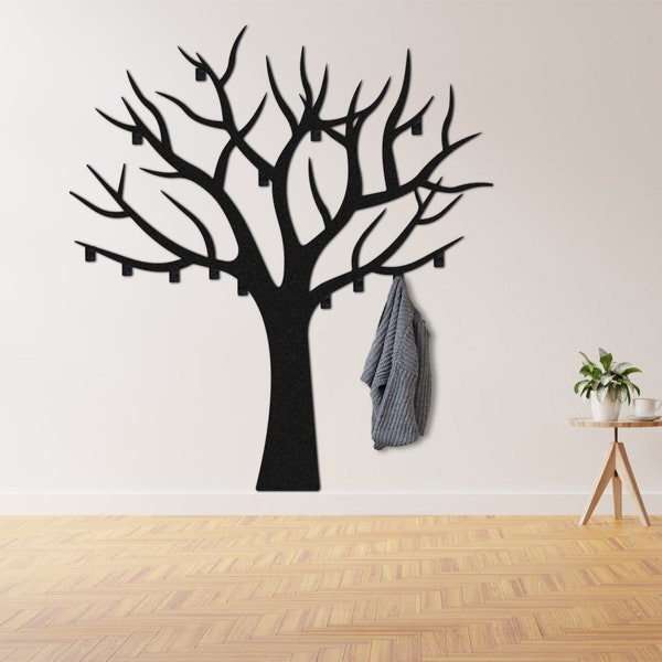 Árbol moderno abrigo rack montaje en pared, perchero, percha de sombrero, ganchos de decoración, decoración de pared de rama, decoración de pared elegante, percha de pared de metal, estante de llaves