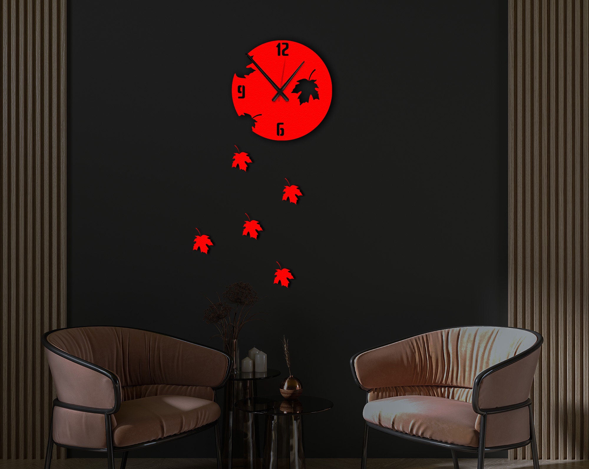 Unique Metal Wall Clock Art Deco Clock Modern Minimalist Etsy