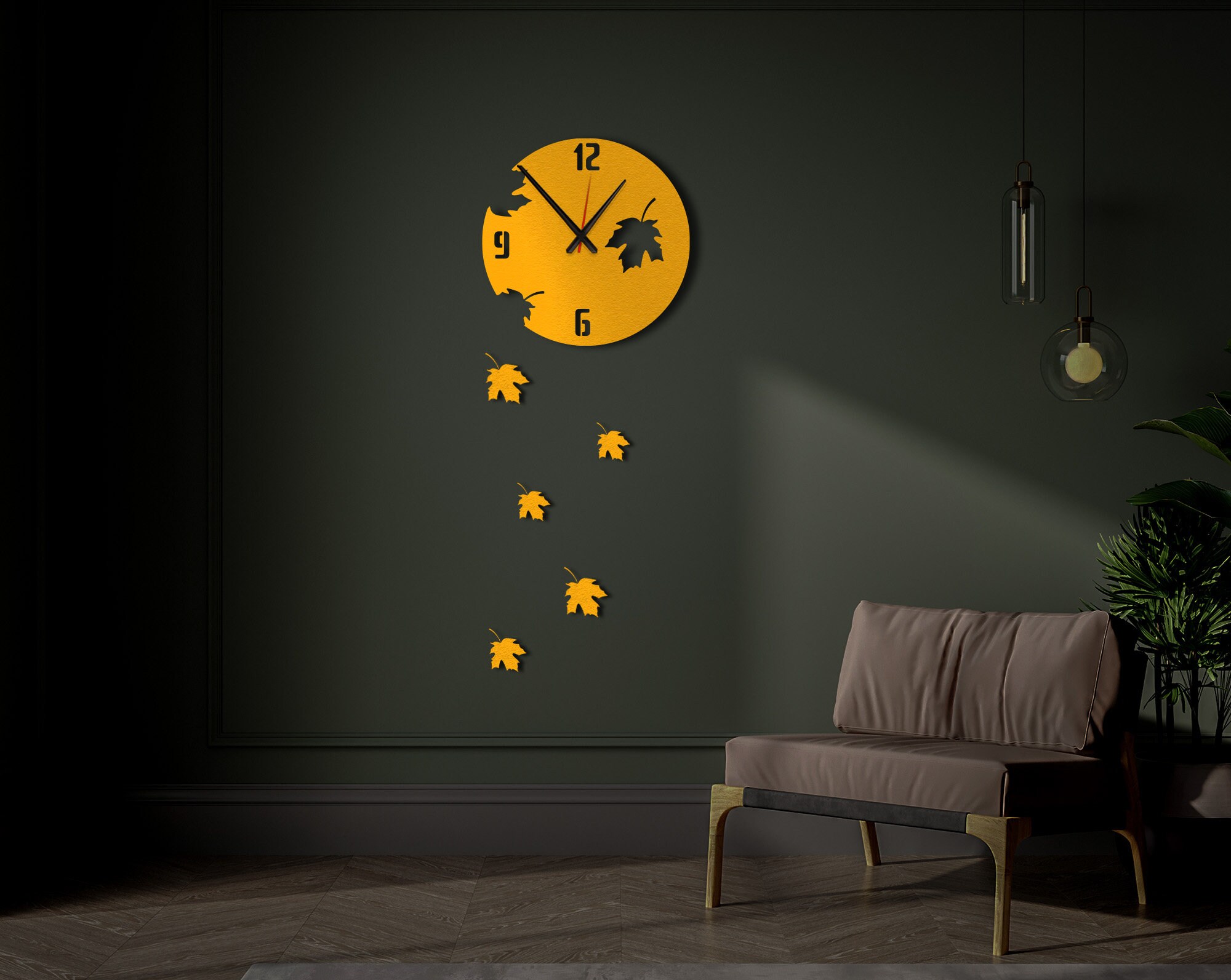 Unique Metal Wall Clock Art Deco Clock Modern Minimalist Etsy