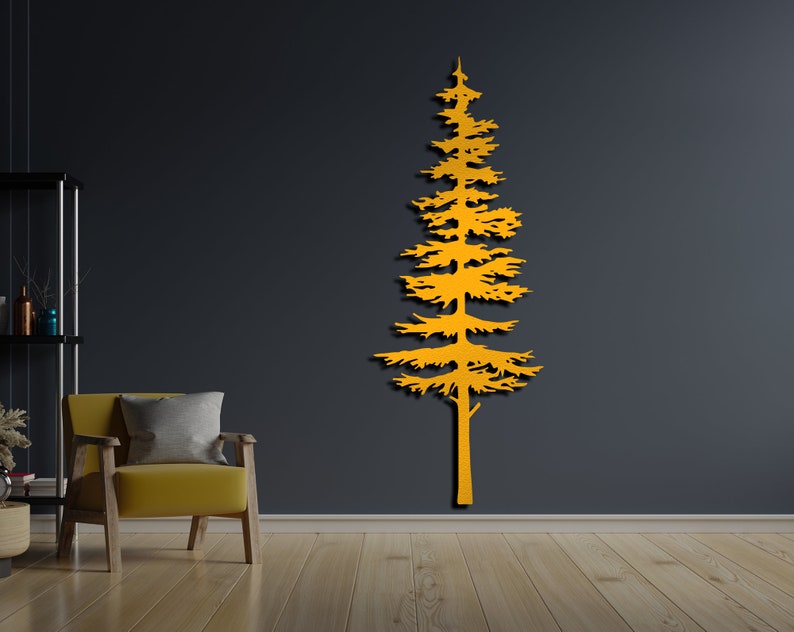 Pine Tree Metal Wall Art Tree Branch Wall Decor Nature Sign Etsy