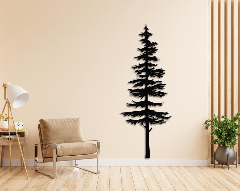 Pine Tree Metal Wall Art Tree Branch Wall Decor Nature Sign Etsy