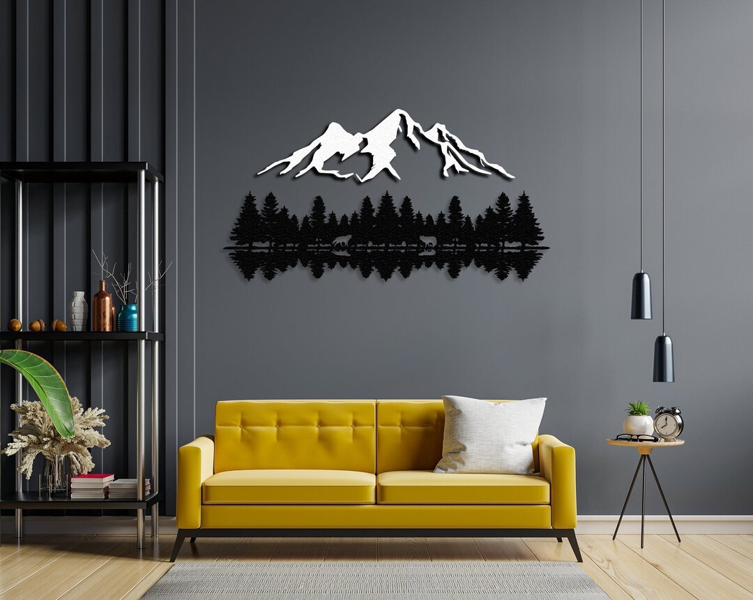Extra Large Mountain Metal Wall Art 120 Nature Wall Etsy