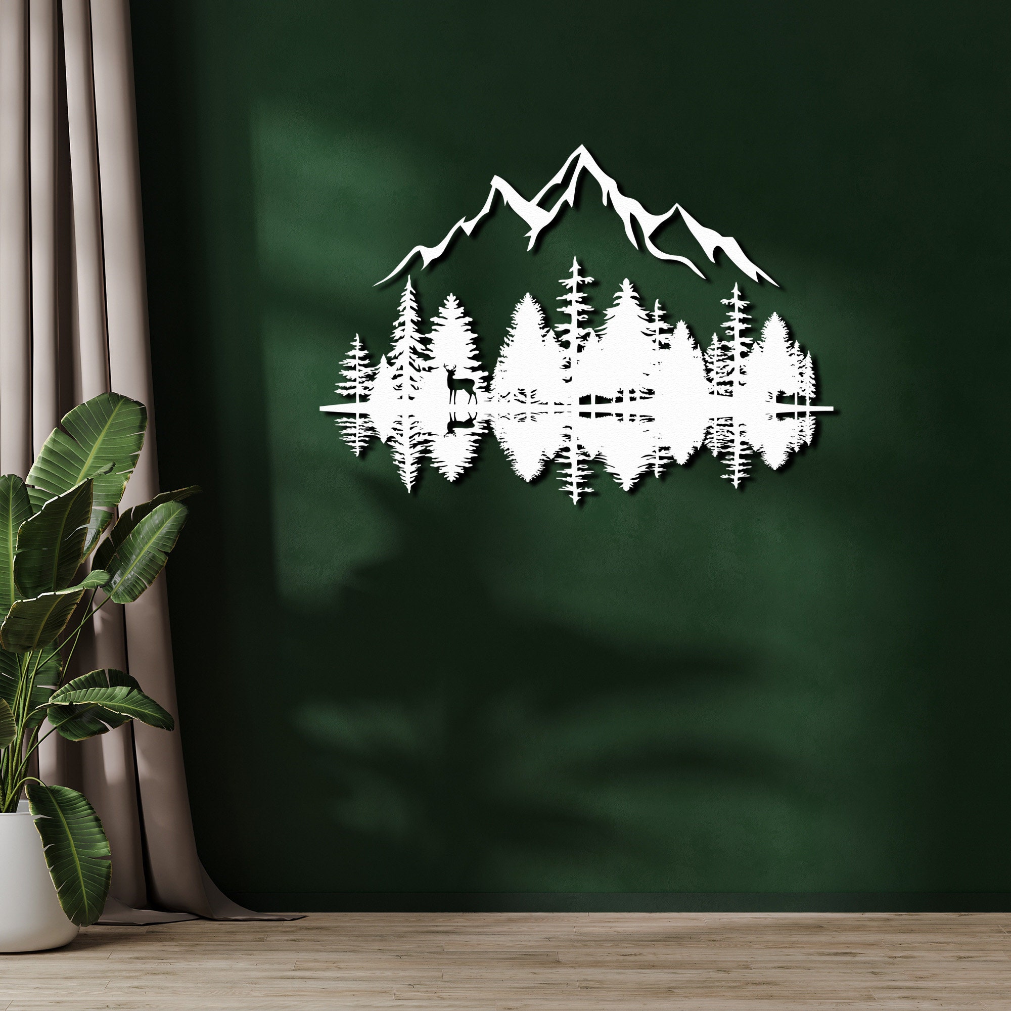 Mountain Forest Metal Wall Decor Nature and Trees Wall Art Etsy