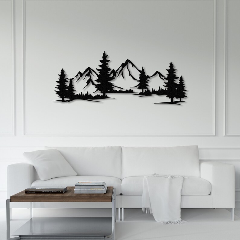 yard wall art,
forest mountain art,
metal tree wall art,
evergreen trees,
metal wall decor,
mountain wall art,
forest wall art,
nursery decor,
Christmas gift,
hill wall art,
snow wall art,
home decor,