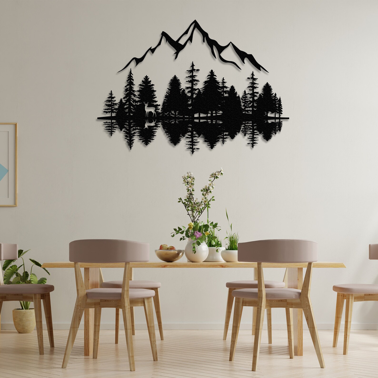 Mountain Forest Metal Wall Decor Nature and Trees Wall Art Etsy