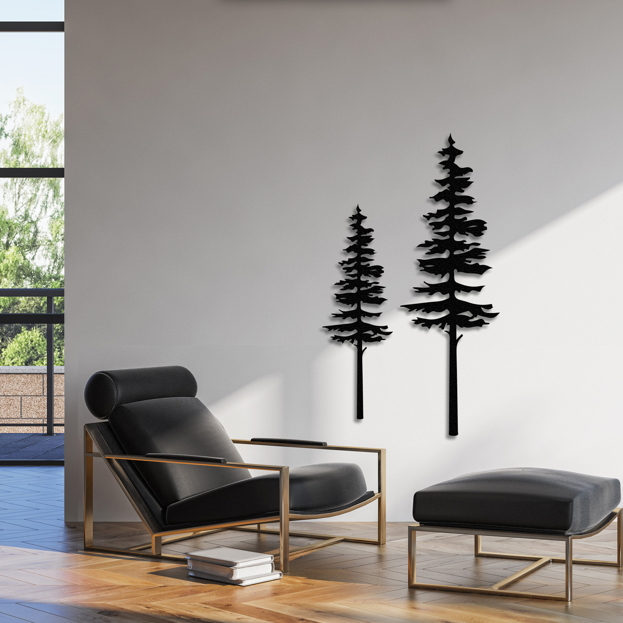 Metal Pine Tree Wall Decor, 118 Forest Wall Art, Nature Lover Gift