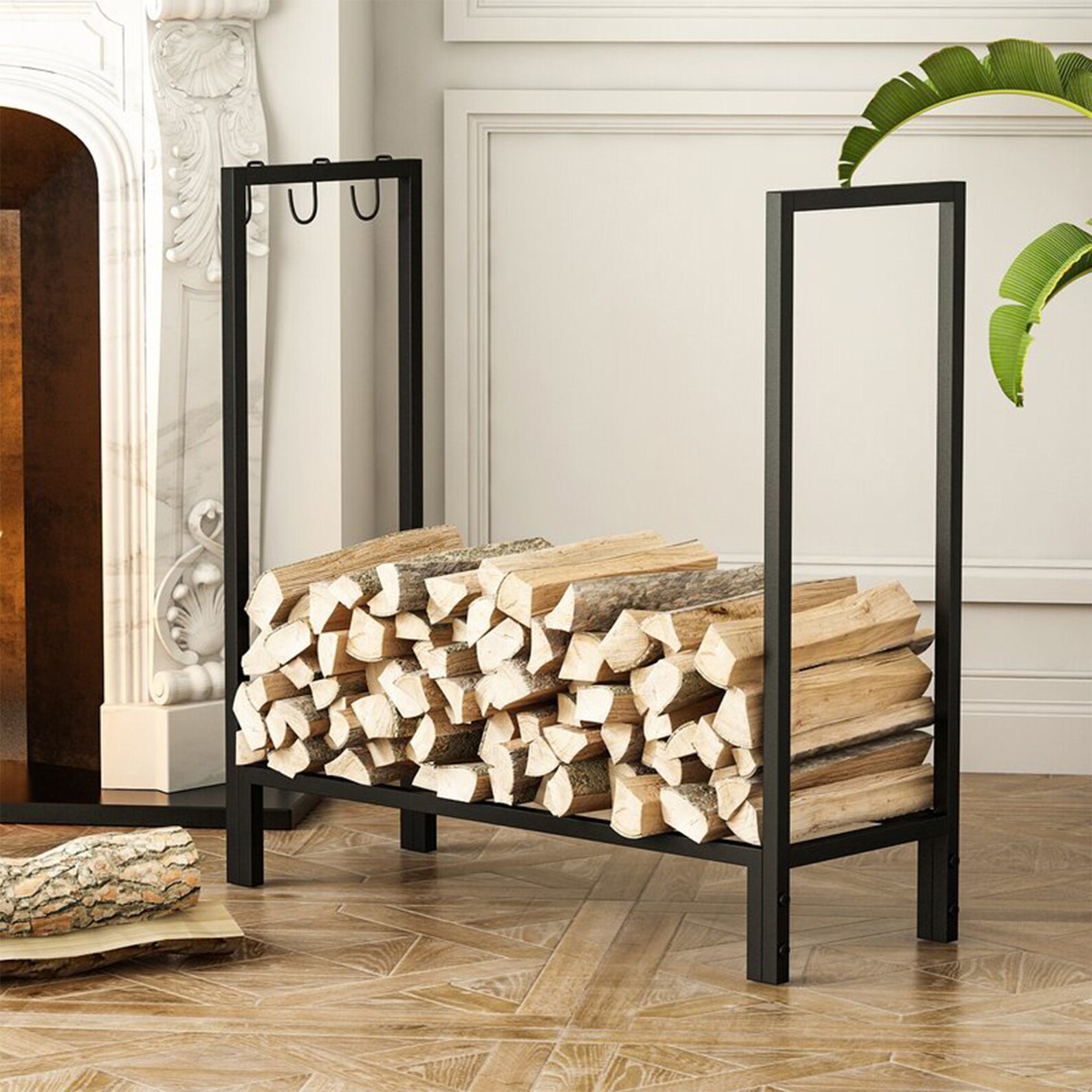 Wood Rack Indoor Log Holder, Log Carrier Outdoor, Firewood Holder