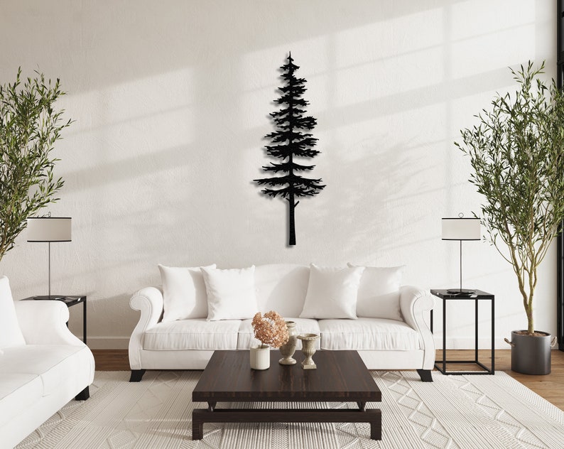 Pine Tree Metal Wall Art Tree Branch Wall Decor Nature Sign Etsy