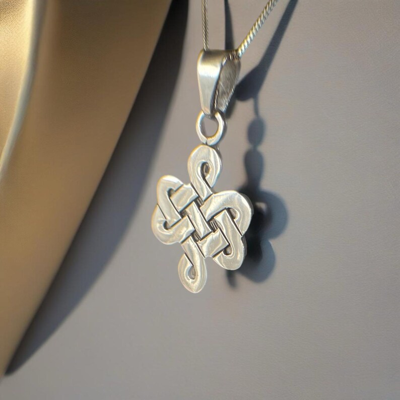 Vintage Celtic Knot 925 Sterling Silver Pendant Necklace // 1 3/4" Long ...