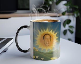 Nicholas Cage Teletubbies Color Morphing Mug - Funny Left-Handed Coffee Mug