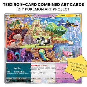 teeziro pokemon cards Teeziro 9-card Pokémon Card Mural Set - 3x3 Panoramic Card Art - Mint/nm -  TCG Connected Art + Assembly Guide