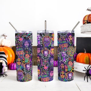 Neon Horror Tumbler | 20 oz Insulated Tumbler | Horror lover | Halloween