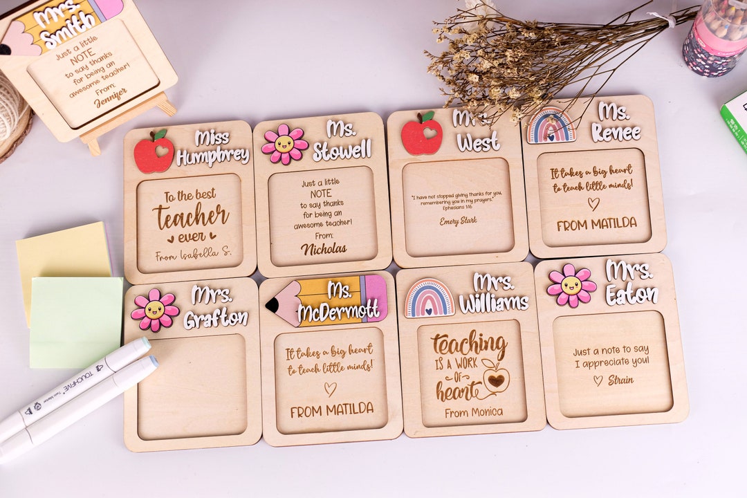 Sticky Note Holder for Teacher Personalized Notepad Holder Etsy