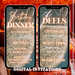 Warm Birthday Dinner Video Invitation (Digital Download)