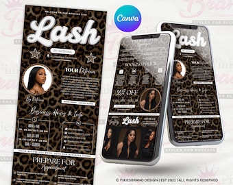 Plantilla editable de Canva para programar pestañas Acuity, sitio web de reservas de lujo Acuity, Acuity Lash Tech, plantilla para reservar pestañas, sitio web de pestañas Acuity