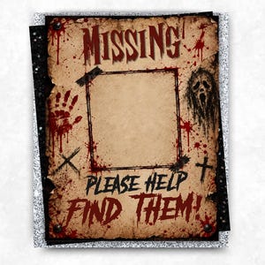 Editable Missing Poster Template, Halloween Mystery Party Sign, DIY Missing Person Flyer, Detective or Wanted Party Canva Template