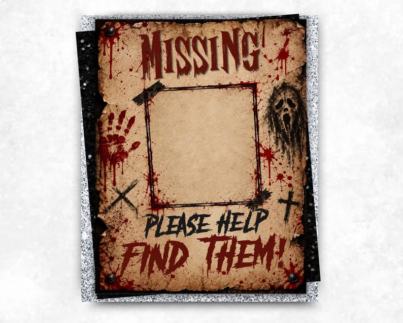 Editable Missing Poster Template, Halloween Mystery Party Sign, DIY Missing Person Flyer, Detective or Wanted Party Canva Template