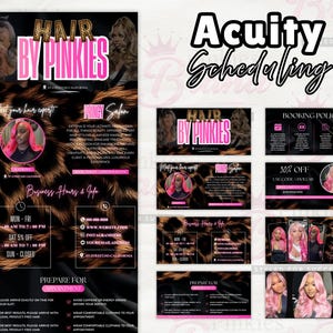 Acuity-planningssjabloon, boekingswebsite voor haarstylist, bewerkbaar in canva, Lash Tech, Nail Tech afbeelding 2