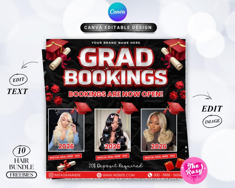 Promotional Grad Graduation Booking Flyer, Grad Szn 2026 Special Flyer, Graduation Deals ...