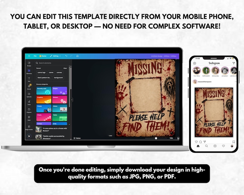 Editable Missing Poster Template, Halloween Mystery Party Sign, DIY Missing Person Flyer, Detective or Wanted Party Canva Template