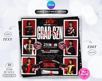 Graduate Flyer, Graduation Party Flyer, Graduation Invitation, College Decision, Class of 2025 Flyer, Senior Grad Announce, Canva Editable