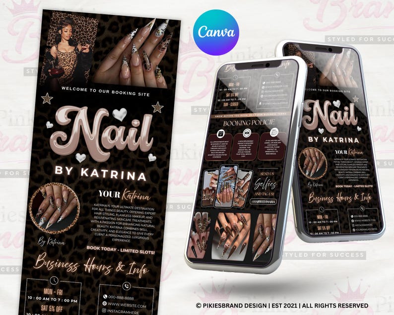 Nail Tech Acuity Scheduling Template Acuity Nail Booking Site Nail Acuity Nail Website Acuity Template Site Nail Canva Editable Acuity Nail