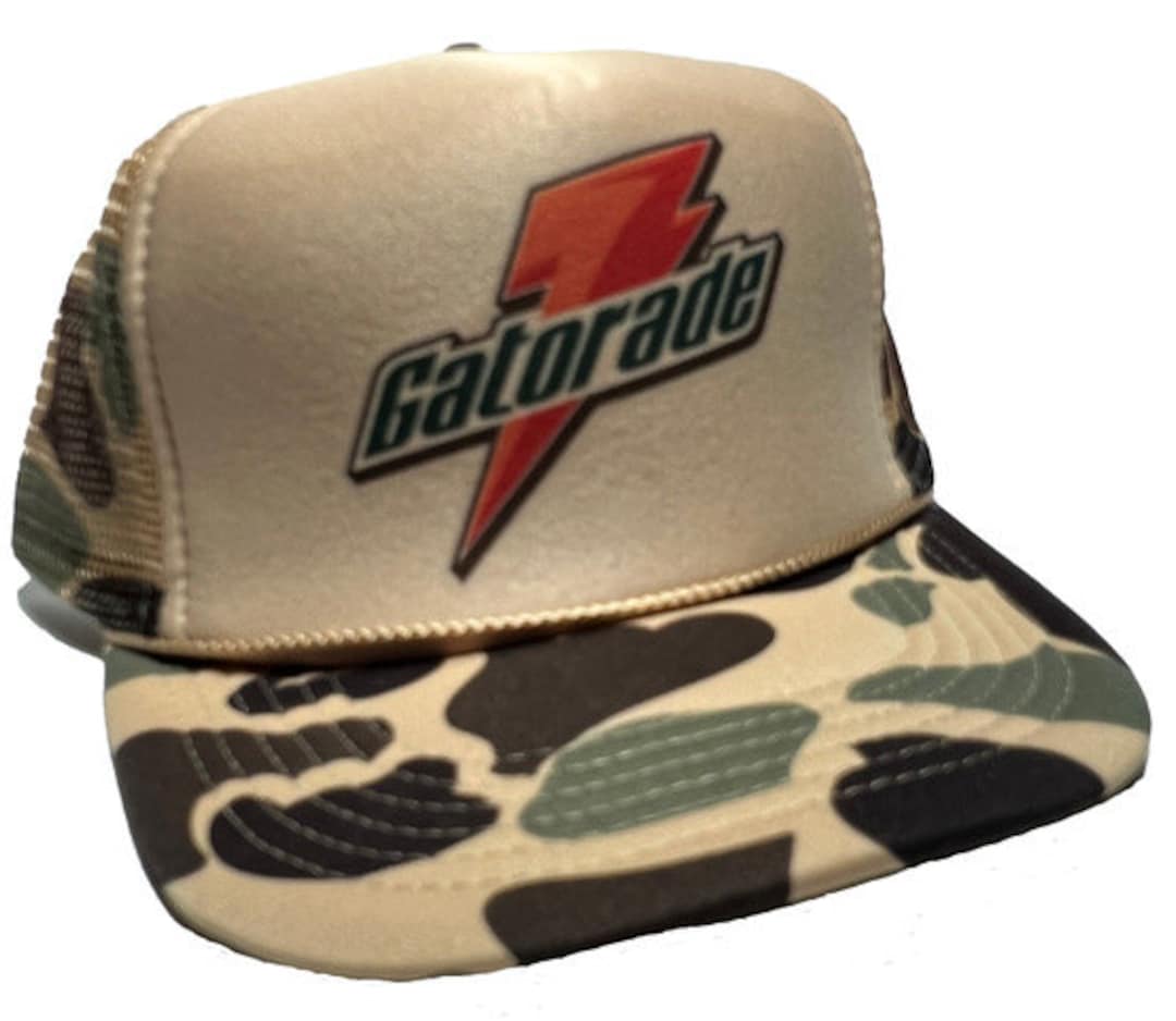 Gatorade Trucker Hat Vintage Style Brown Camo Foam Adjustable Mesh