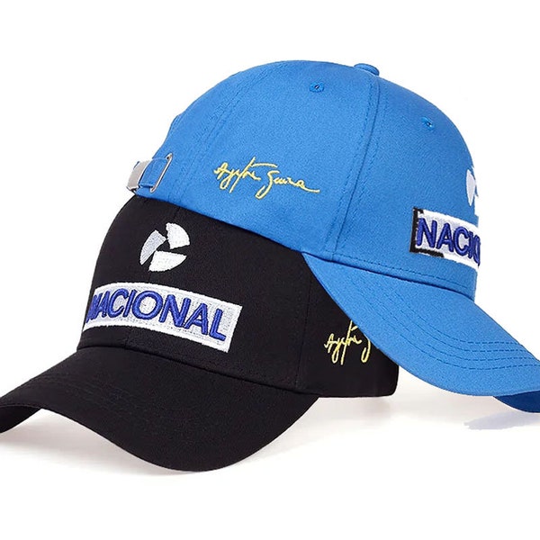 Nacional Ayrton Senna Berretto da baseball personalizzato Lettera Ricamo Unisex Uomo Donna Berretti Cotone di qualità Outdoor Cappello regalo per papà F1 Racing Drift