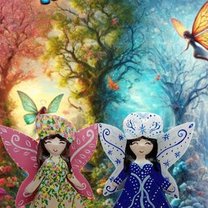 Handmade wooden toy fairy with free shipping