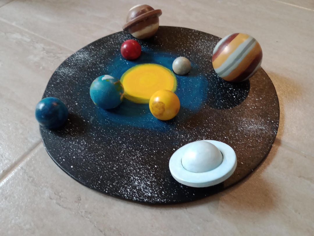 Handcrafted Wooden Solar System Toy: Educational Space Model - Etsy