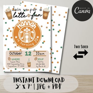 Pumpkin Spice Coffee Lover&#39;s Delight Birthday Invite - Sip, Savor and Celebrate!