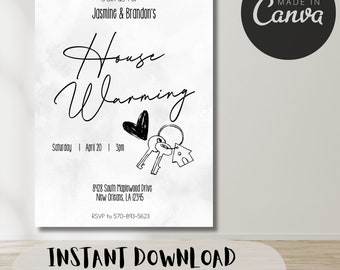 Keys to Happiness- House Warming Digital Invitation- Settle in & Celebrate!