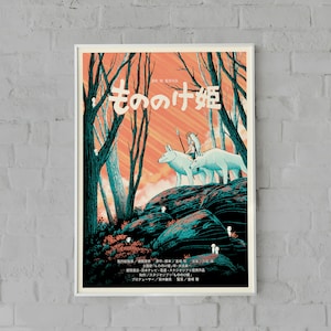 Anime Poster Princess Mononoke Anime Poster Gifts For Her Him Wall Decor Gifts Print Wall Art Minimalist Anime Print